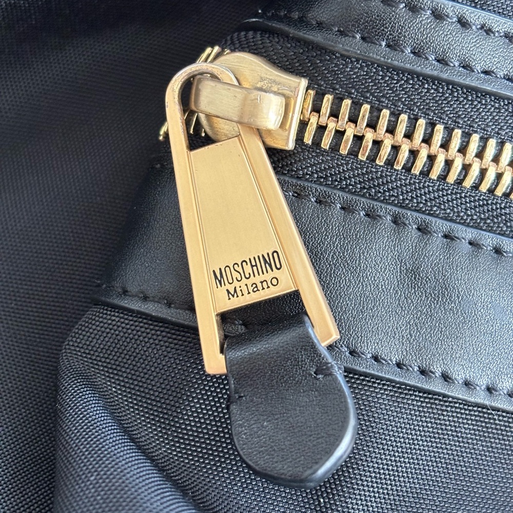 Moschino Black Backpack with Gold Accents - Picture 5 of 6